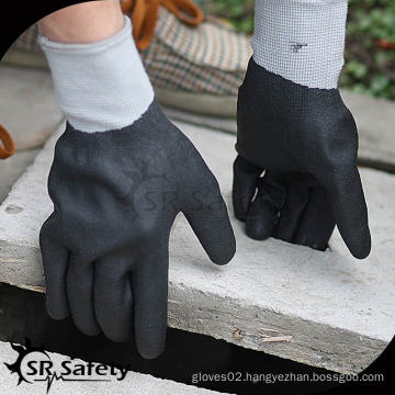 15 gauge knitted nylon & spandex coated black high-technology foam nitrile gloves